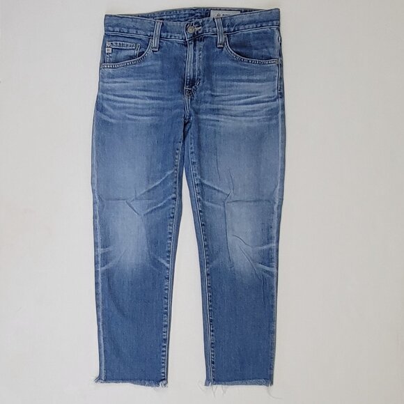 AG Adriano Goldschmied Women's Ex Boyfriend Slim Jeans - Classic Aged Indigo Denim | 9.5" Rise, 13" Leg Opening, 27" Inseam